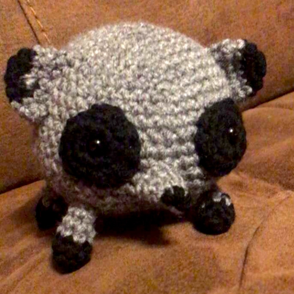MINI RACOON CROTCHET STUFFED ANIMAL HANDMADE TOY NURSERY BABY BOY or GIRL